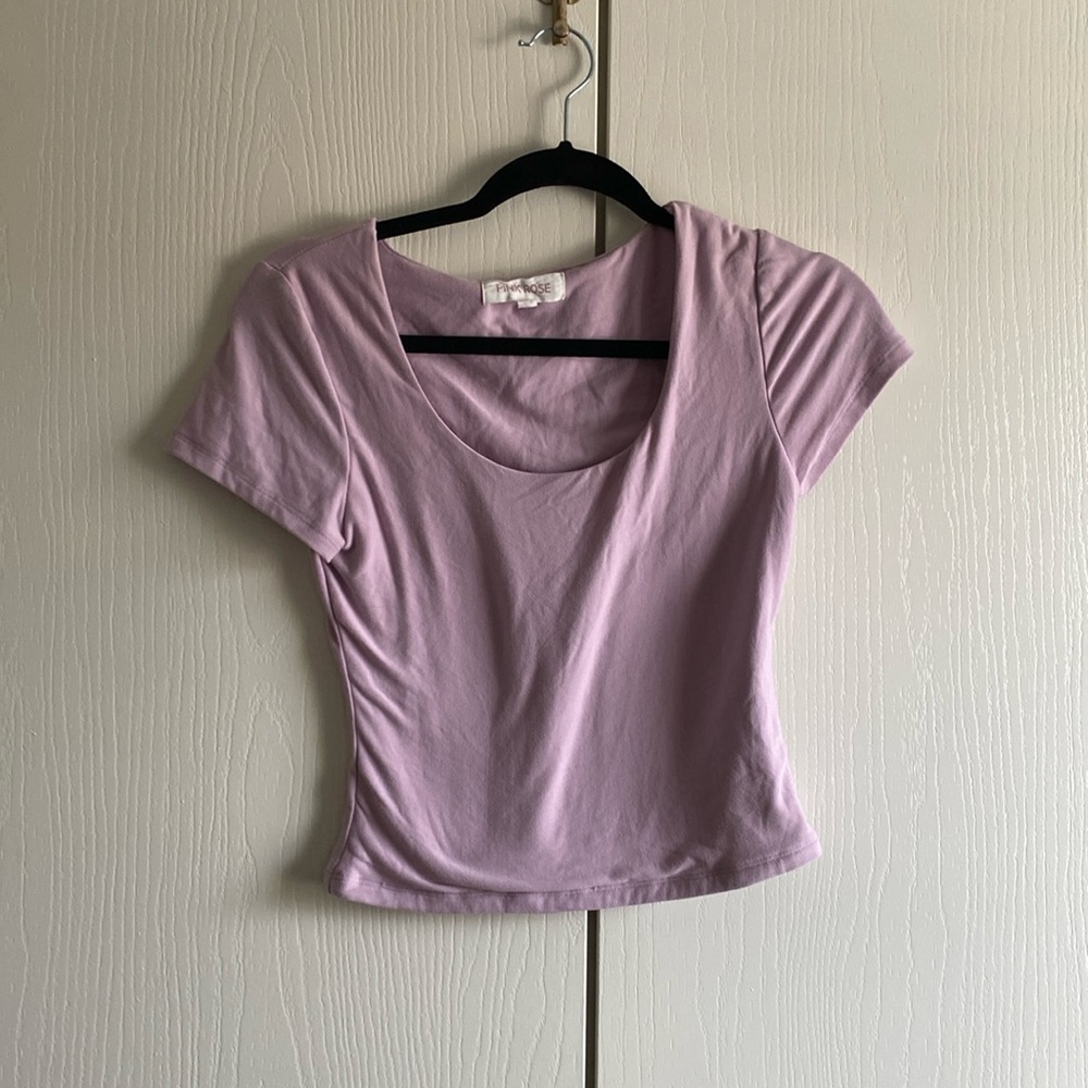 Pink rose lilac crop top. Worn for one occasion less than 2 hours of wear.